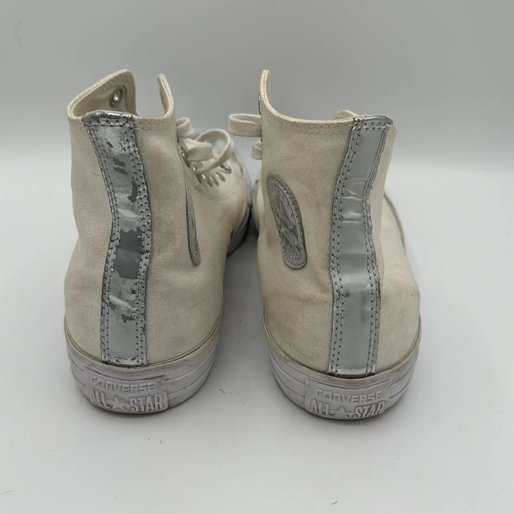 Converse CTAS High Top White and Silver Metallic‎  W9